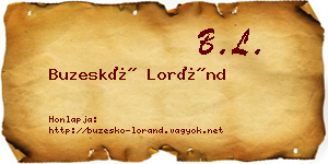 Buzeskó Loránd névjegykártya